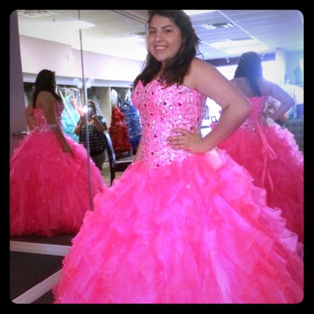 Hot pink gown
